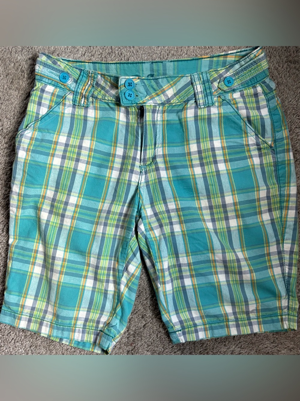 Women's Blue Plaid Casual Shorts size 10